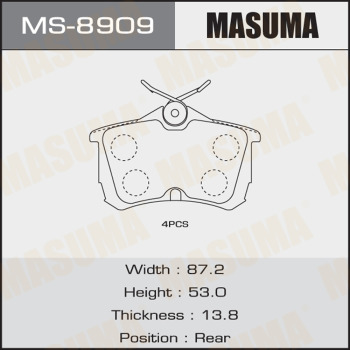 Колодки тормозные дисковые MASUMA MS-8909