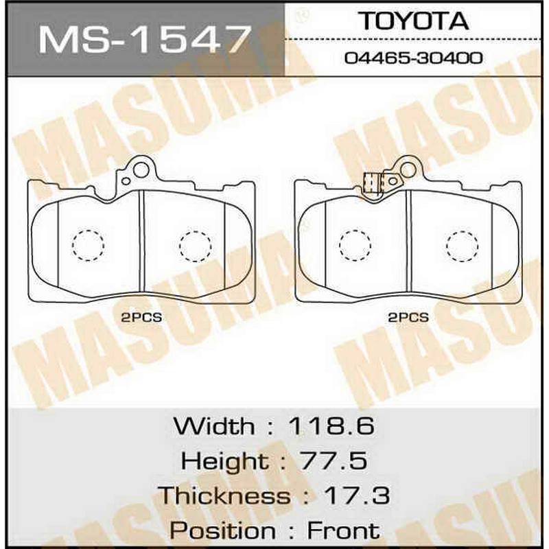 Колодки тормозные дисковые MASUMA MS-1547