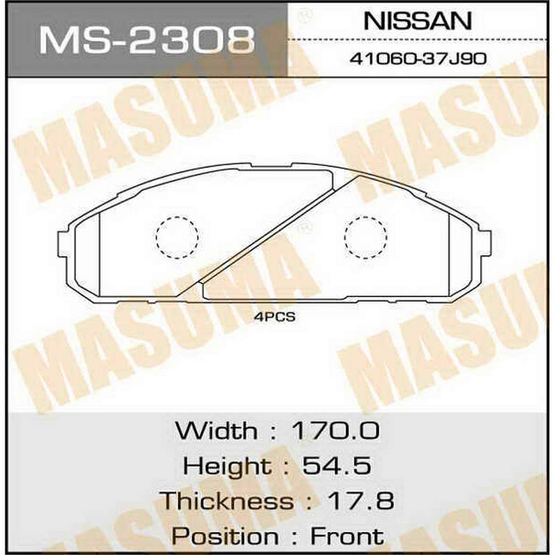 Колодки тормозные дисковые MASUMA MS-2309