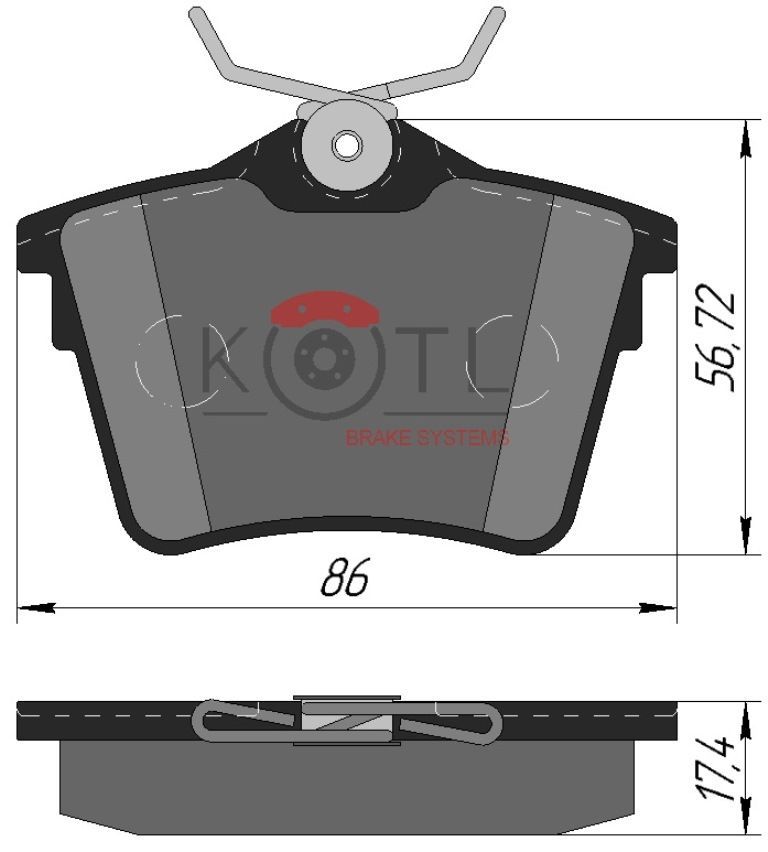 Тормозные колодки KOTL 1596KT