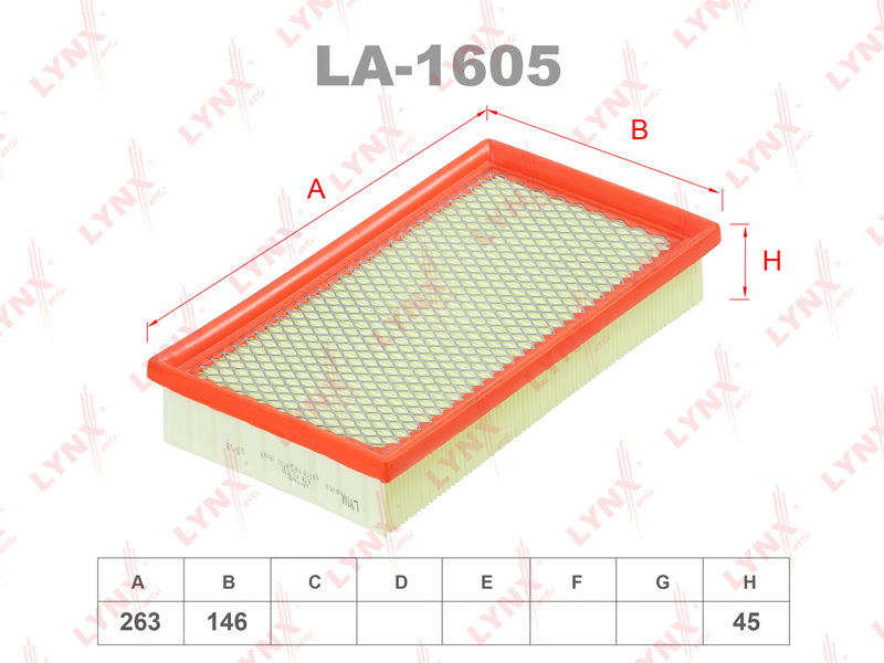 Фильтр воздушный LYNX LA-1605 / C 27 743KIT