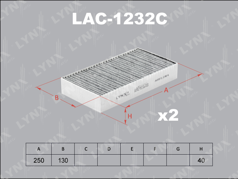 Фильтр салонный LYNX LAC-1232C / CUK 2646-2