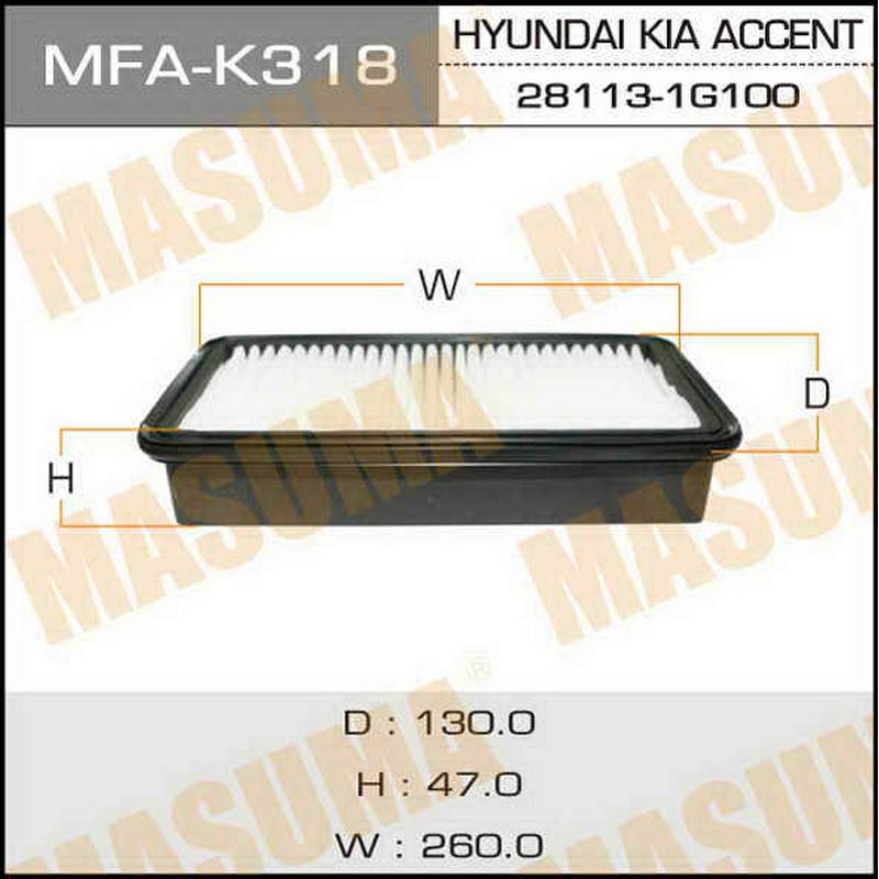 Воздушный фильтр Masuma MFA-K318