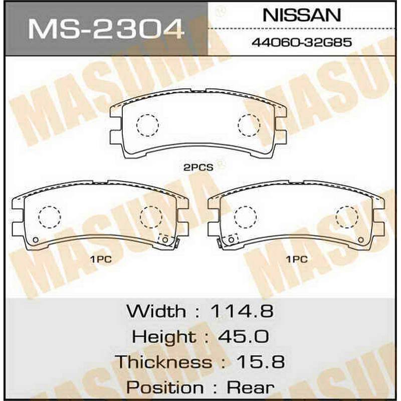 Колодки тормозные дисковые MASUMA MS-2304