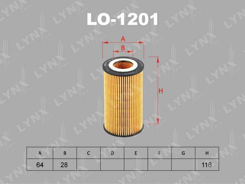 Фильтр очистки масла LYNX LO-1201 / HU 718/5x