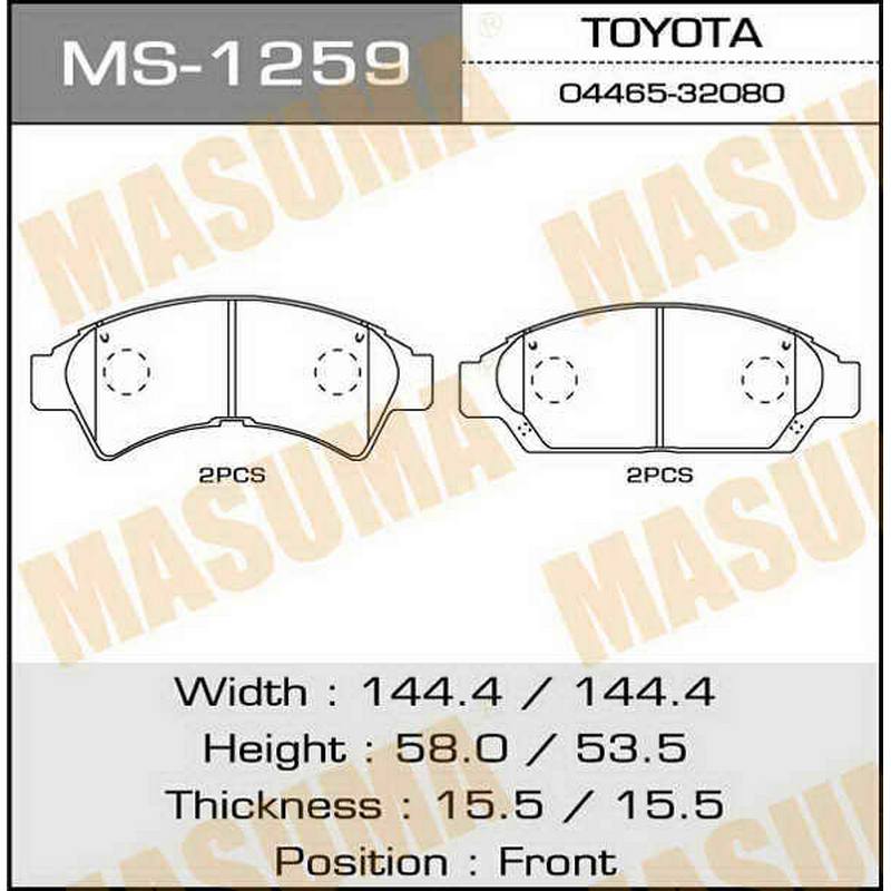 Колодки тормозные дисковые MASUMA MS-1259