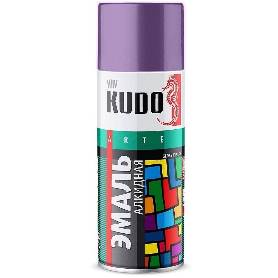 Аэрозольная краска в баллончике KUDO высокопрочная алкидная универсальная фиолетовая 520 мл. KU-1015