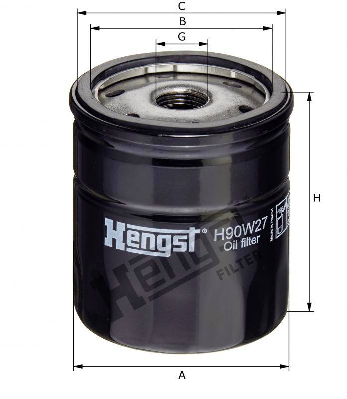 Фильтр очистки масла Hengst H90W27
