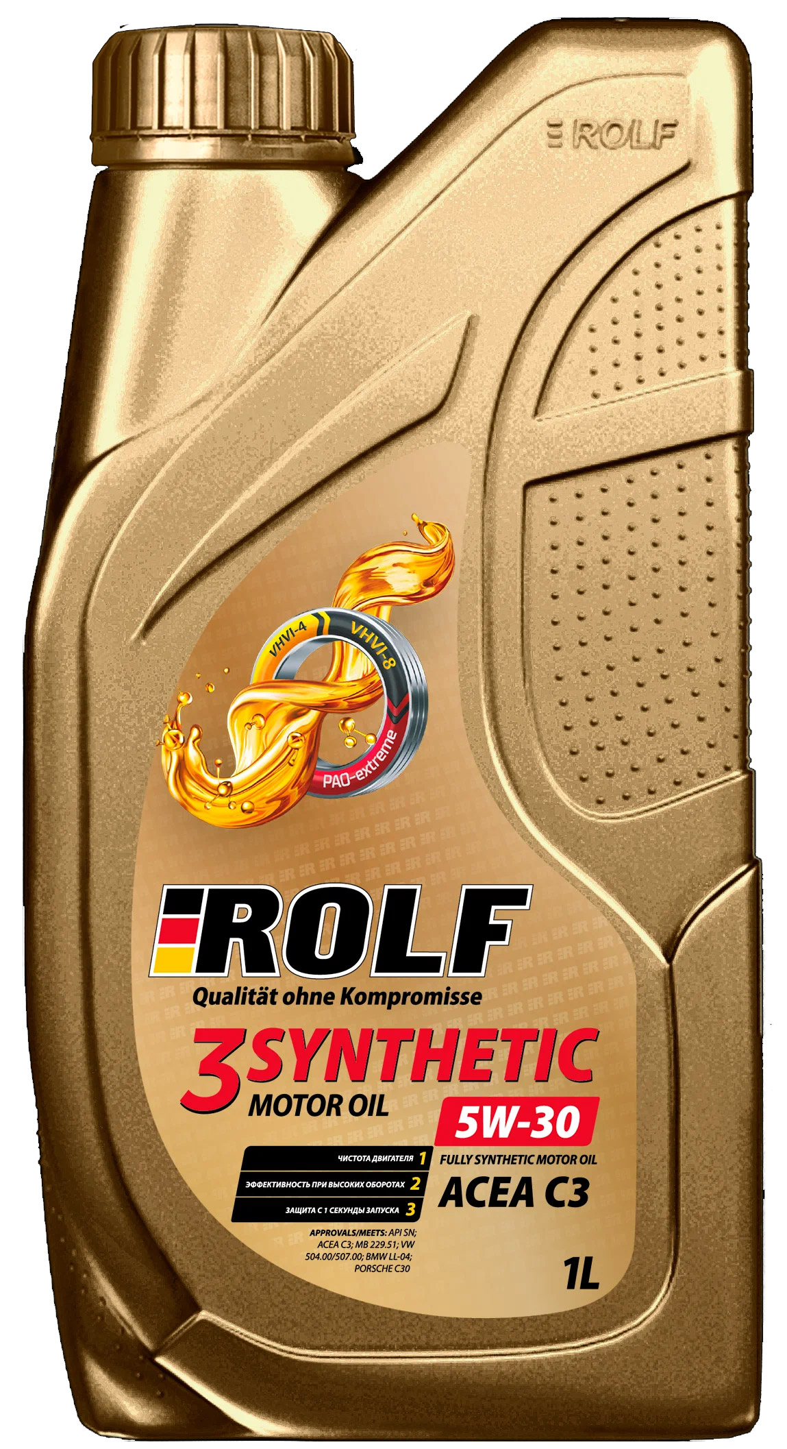 Моторное масло ROLF 3-SYNTHETIC 5W-30, ACEA С3 Синтетическое 1л
