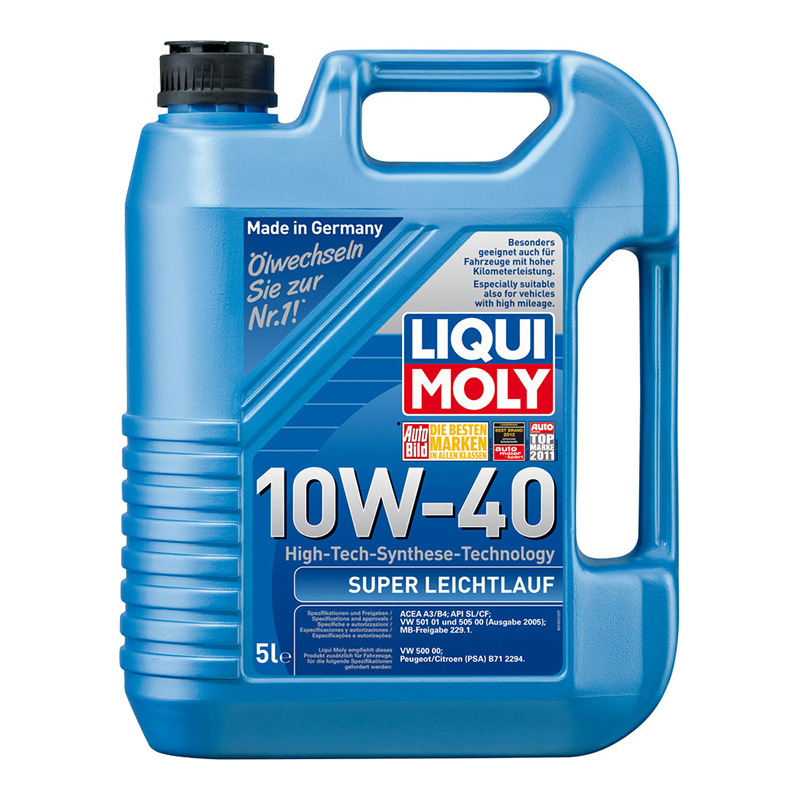 Моторное масло LIQUI MOLY Super Leichtlauf НС-синтетическое 10W-40, SN, A3/B4, 5 л 1929