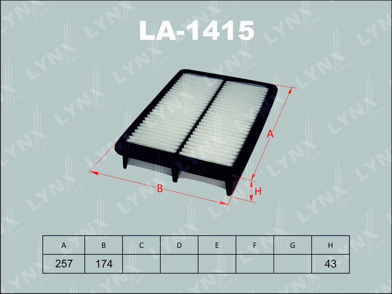 Фильтр воздушный LYNX LA-1415 / С 2631 / MFA-K303