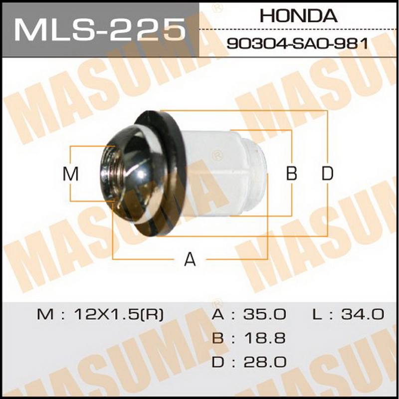 ГАЙКА MASUMA MLS-225 12*1.5 honda