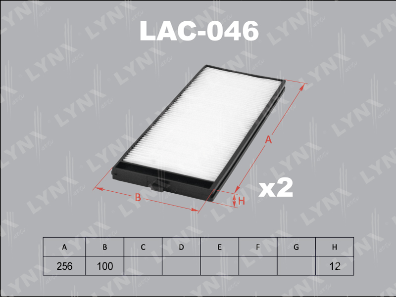 Фильтр салонный LYNX LAC-046 / FC-013