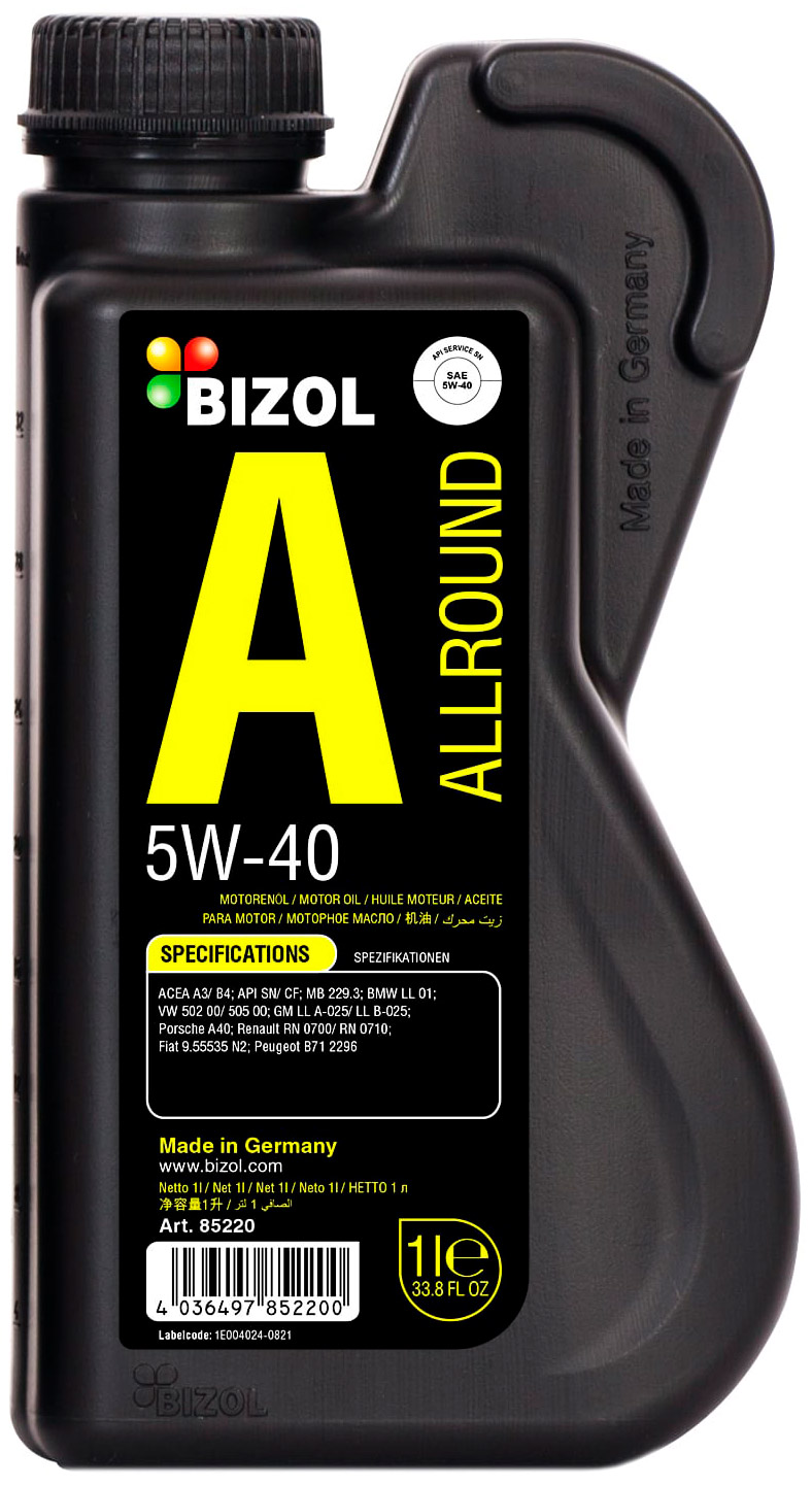 Моторное масло синтетическое BIZOL Allround 5W-40 1л