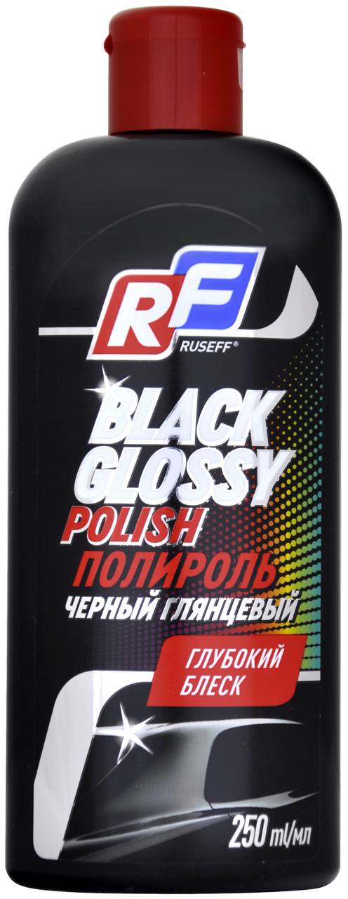 Полироль ЧЕРНЫЙ ГЛЯНЦЕВЫЙ Ruseff 11354N 250мл