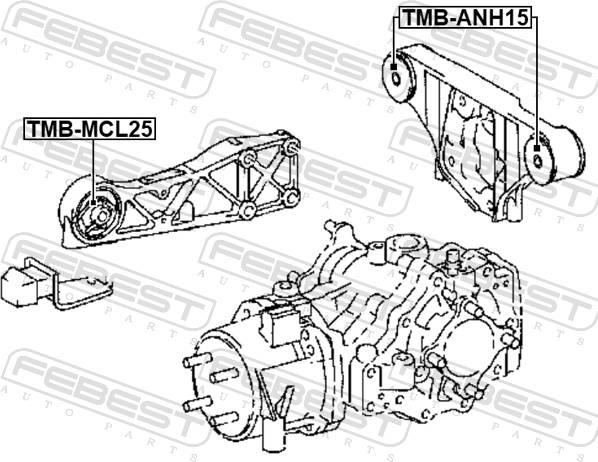 Сайлентблок опоры дифференциала Febest TMB-MCL25