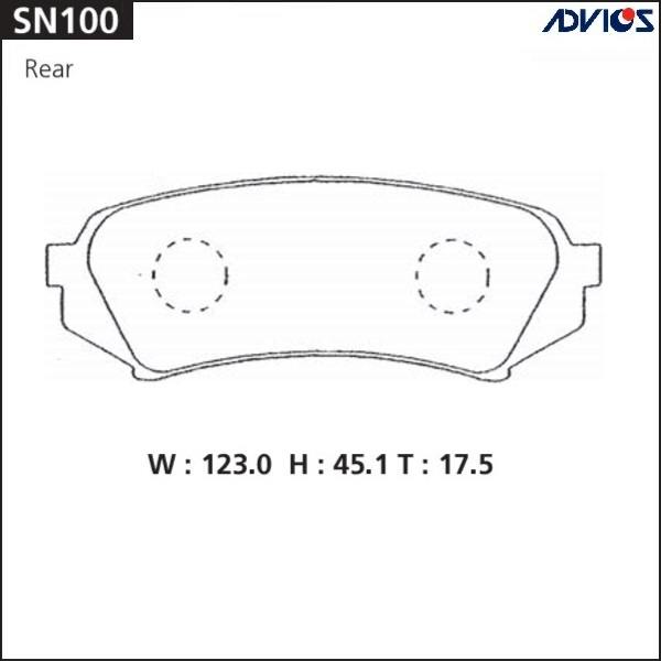 Колодки тормозные дисковые ADVICS SN100