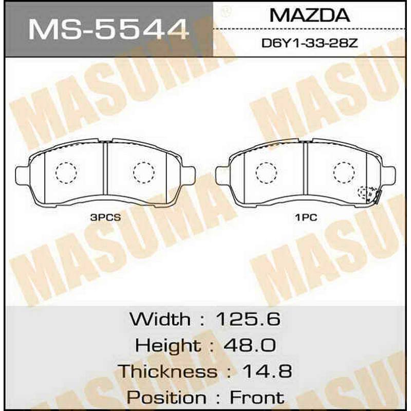 Колодки тормозные дисковые MASUMA MS-5544