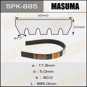 Ремень поликлиновый MASUMA 5PK-885
