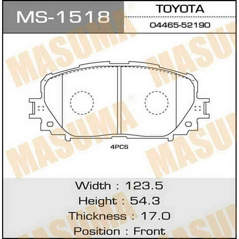 Колодки тормозные дисковые MASUMA MS-1516