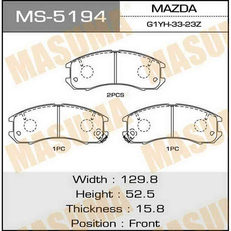 Колодки тормозные дисковые MASUMA MS-5194