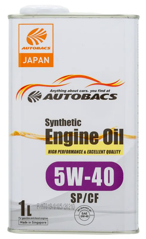 Масло моторное синтетическое Autobacs ENGINE OIL 5W-40 SP/CF, 1л