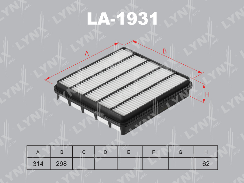 Фильтр воздушный LYNX LA-1931 /17801-51020