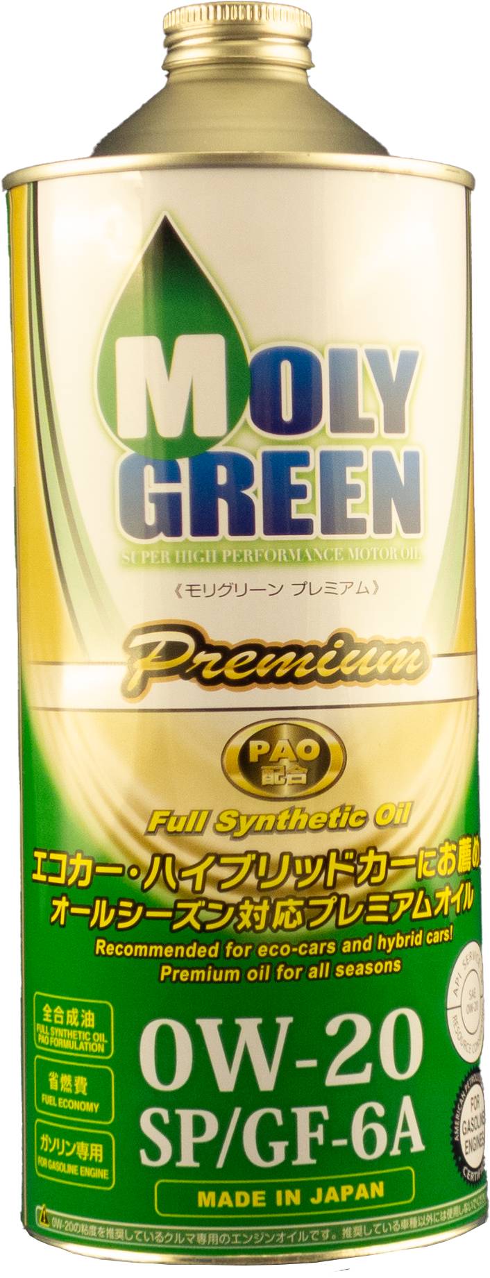 Моторное масло MOLY GREEN Premium 0w20 SP/GF-6A/CF 1л