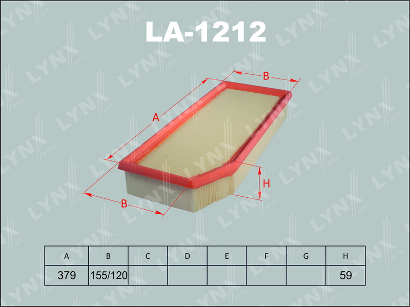 Фильтр воздушный LYNX LA-1212 / С 38 145