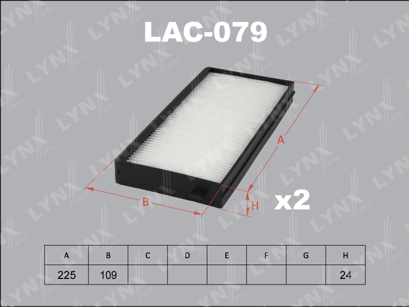 Фильтр салонный LYNX LAC-079 / CU 25 212