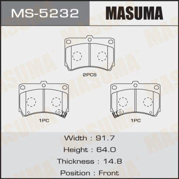 Колодки тормозные дисковые MASUMA MS-5232