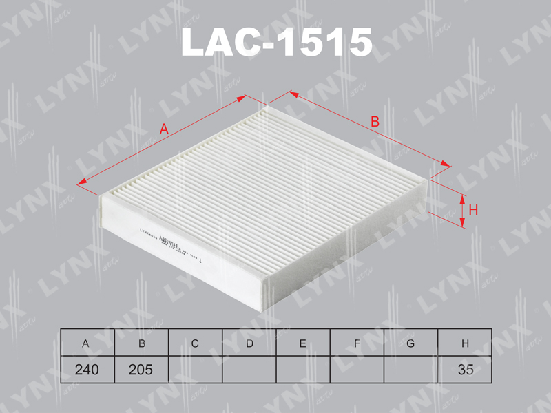 Фильтр салонный LYNX LAC-1515 / CU 2442