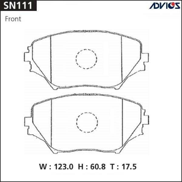 Колодки тормозные дисковые ADVICS SN111