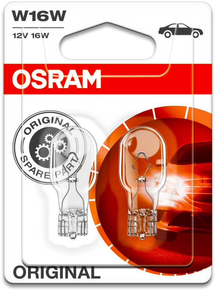 Автолампа Osram W16W (T15) W2.1*9.5d 12V