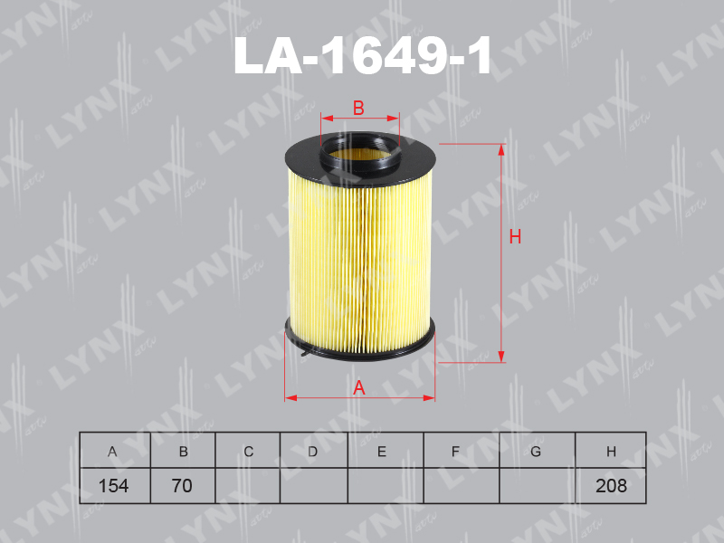 Фильтр воздушный LYNX LA-1649-1 / C 16 134/1