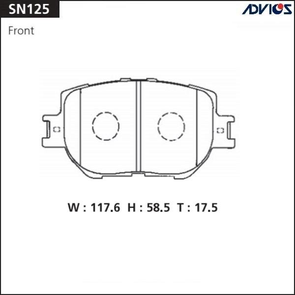 Колодки тормозные дисковые ADVICS SN125