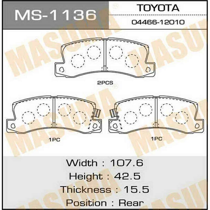 Колодки тормозные дисковые MASUMA MS-1136