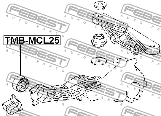Сайлентблок опоры дифференциала Febest TMB-MCL25
