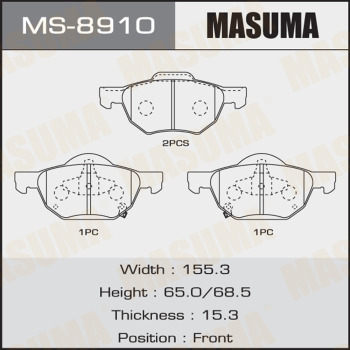 Колодки тормозные дисковые MASUMA MS-8910