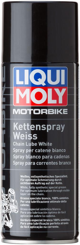 Liqui Moly Белая цепная смазка для мотоциклов Motorbike Kettenspray weiss 0,4л