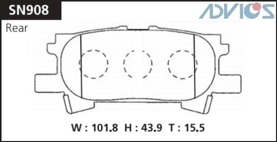 Колодки тормозные дисковые ADVICS SN908