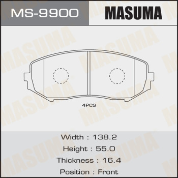 Колодки тормозные дисковые MASUMA MS-9900