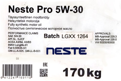 Моторное масло Neste Pro 5W30 на розлив
