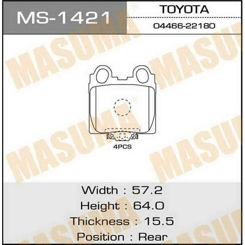 Колодки тормозные дисковые MASUMA MS-1421