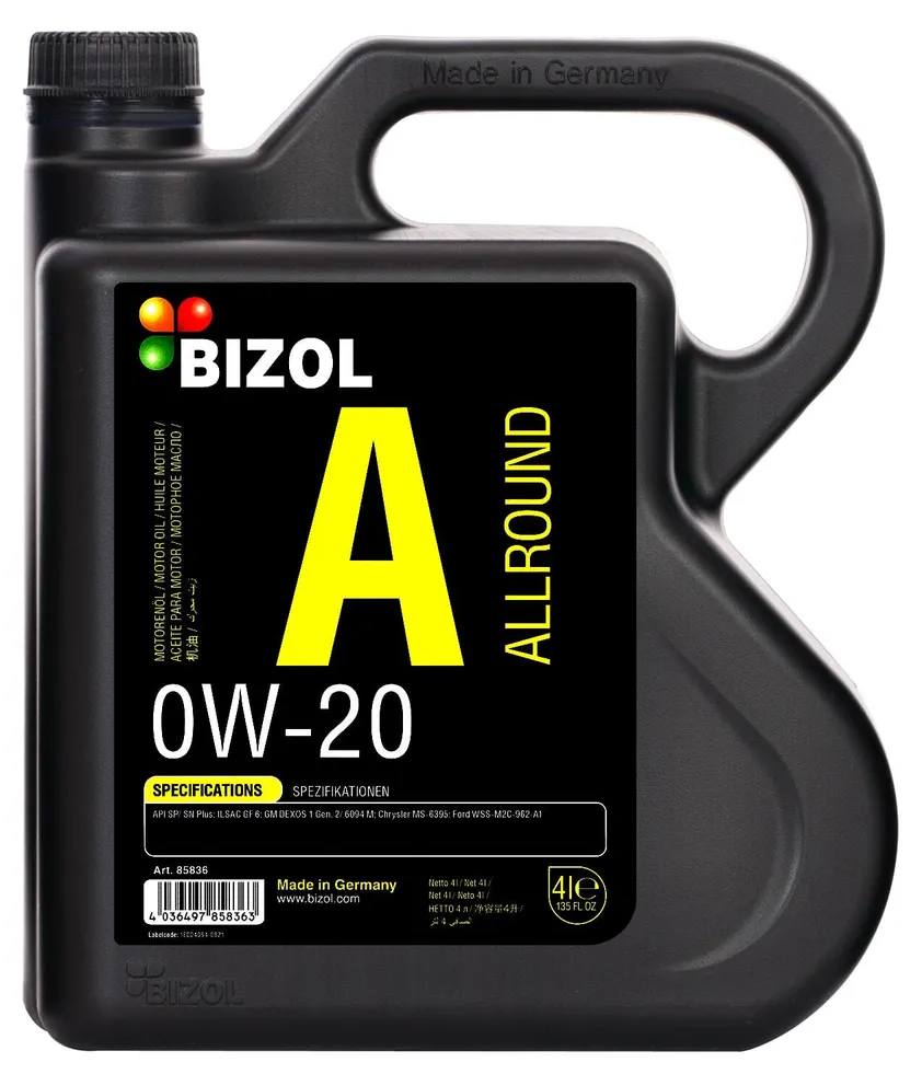 Моторное масло BIZOL Allround 0W-20 Синтетическое 4 л