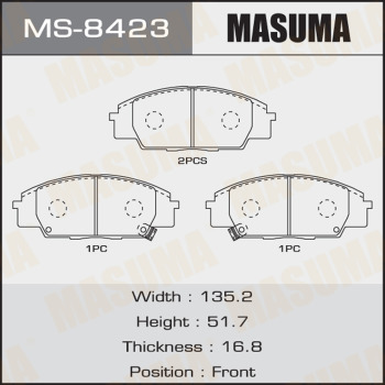 Колодки тормозные дисковые MASUMA MS-8423