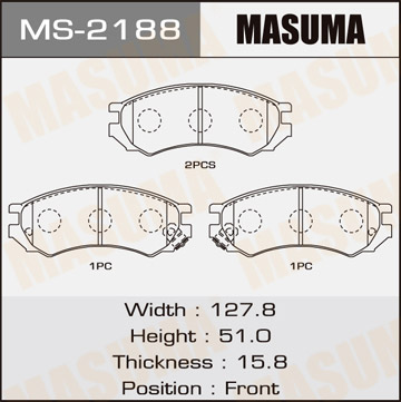 Колодки дисковые Masuma MS-2188