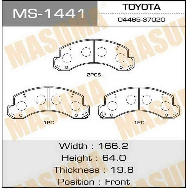 Колодки тормозные дисковые MASUMA MS-1441