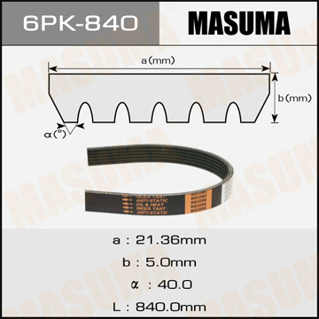 Ремень ручейковый 6PK-840