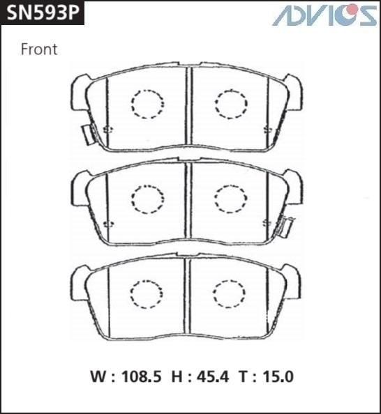 Колодки тормозные дисковые ADVICS SN593